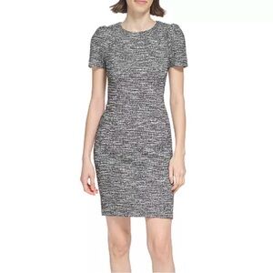 Calvin Klein Tweed Sheath Crewneck Dress